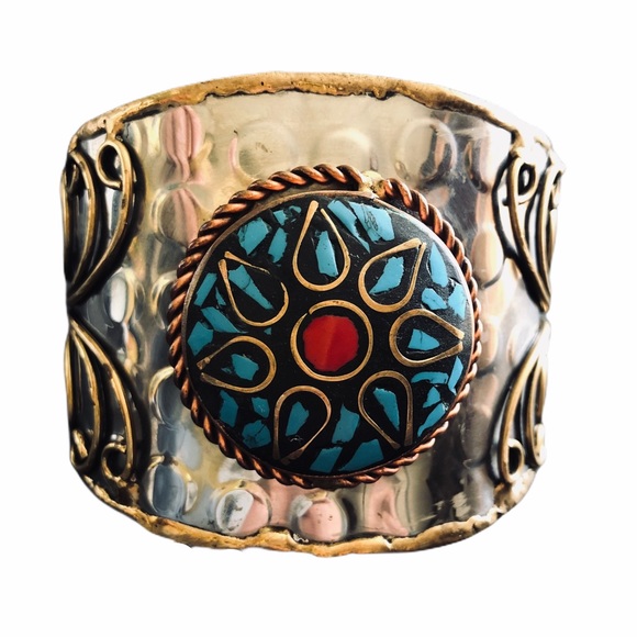 Handmade Jewelry - Cuff Bracelet Artisan Handmade Steel Copper Brass